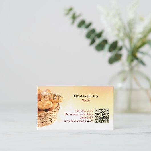 Bäckerei | Warmer Brotkorb Visitenkarte (Stehend Vorderseite)