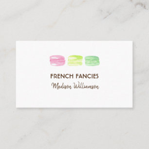 Bäckerei Wasserfarbe Französischer Macaron Visitenkarte