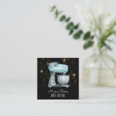 Bäckerei Watercolor Konditorei Koch Schwarz Quadratische Visitenkarte (Stehend Vorderseite)