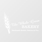 Bäckerei Weizenkorngeschäft Weiß Fensteraufkleber (Blatt)