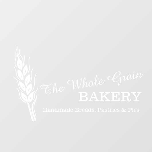 Bäckerei Weizenkorngeschäft Weiß Fensteraufkleber (Blatt)