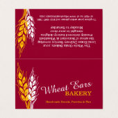 Bäckerei Weizenohren Rotgelb Business Flyer Visitenkarten (Außenseite Aufgefaltet)