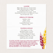 Bäckerei Weizenohren Rotgelb Business Flyer Visitenkarten (Innenseite Aufgefaltet)