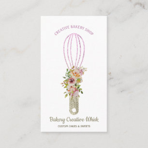 Bäckerei Whisk glitzerndes Gold Visitenkarte