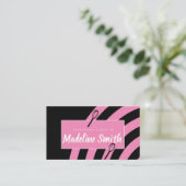 Bäckerei Whisky Pink Black Stripes Baker Visitenkarte (Stehend Vorderseite)