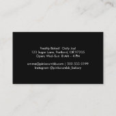 Bäckerei White Opal Holografisches Brot-Logo Visitenkarte (Rückseite)