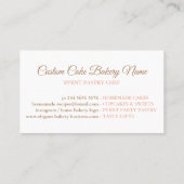Bäckerei Woman Cake Service Visitenkarte (Rückseite)