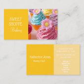 Bäckerei Yellow cupcake Business Cards Visitenkarte (Vorne/Hinten)