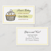 Bäckerei | Yellow Vanilla Cupcake Visitenkarte (Vorne/Hinten)