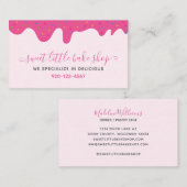 Bäckerei Zuckerguss Tropfen Sprinkles Rosa Visitenkarte (Vorne/Hinten)