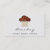 Bäckerei Zuhause Made Cake Logo Muffin Smile Elega Visitenkarte (Vorderseite)