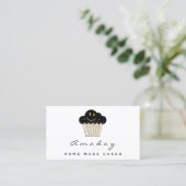 Bäckerei Zuhause Made Cake Logo Muffin Smile Gold Visitenkarte (Stehend Vorderseite)