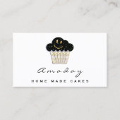 Bäckerei Zuhause Made Cake Logo Muffin Smile Gold Visitenkarte (Vorderseite)