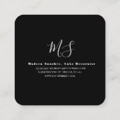 Bäckerei Zwei Tier Hochzeitstorte Gold Sparkle Quadratische Visitenkarte (Rückseite)