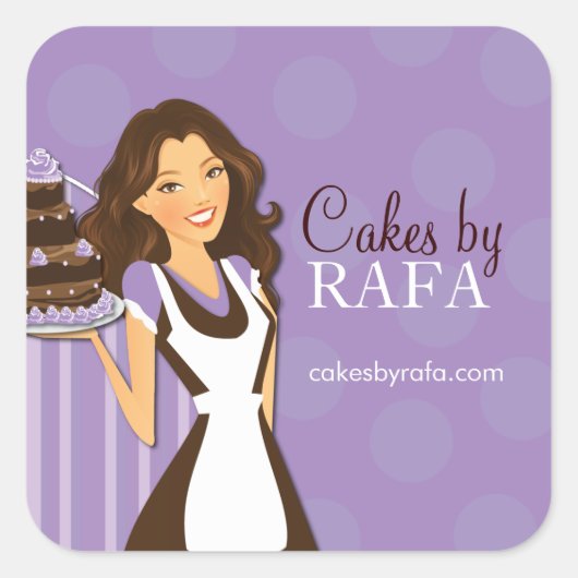 Bäckereiaufkleber Quadratischer Aufkleber (Vorderseite)