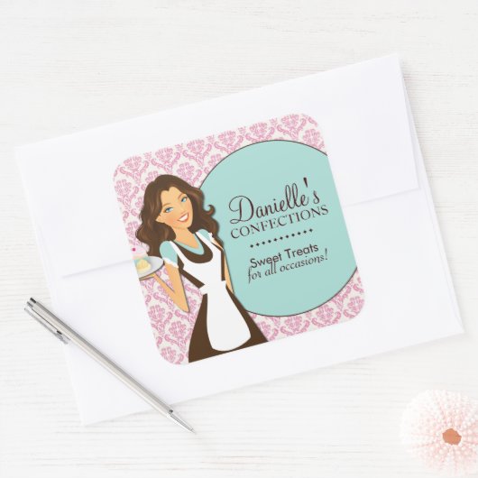 Bäckereiaufkleber Quadratischer Aufkleber (Umschlag)