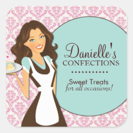 Bäckereiaufkleber Quadratischer Aufkleber