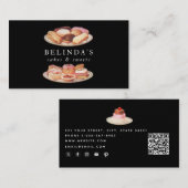 Bäckereien Süßigkeiten Backen QR Code Social Media Visitenkarte (Vorne/Hinten)