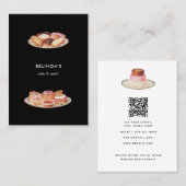 Bäckereien Süßigkeiten Backen QR Code Social Media Visitenkarte (Vorne/Hinten)