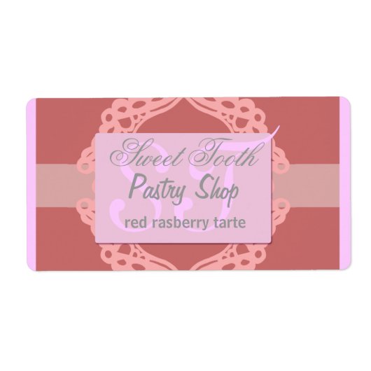 Bäckereietikett Rosa und Silber (Vorne)