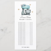 Bäckereigebäck Koch Aquarellfarben Backgeschirr Menükarte (Vorderseite)