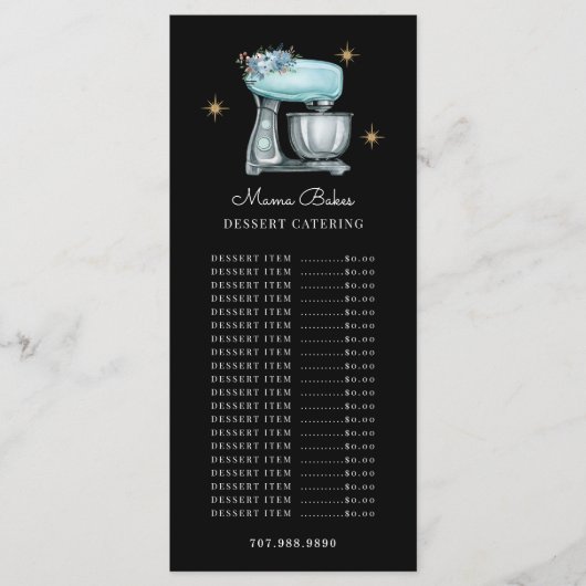 Bäckereigebäck Koch Aquarellfarben Backötchen Schw Menükarte (Vorderseite)