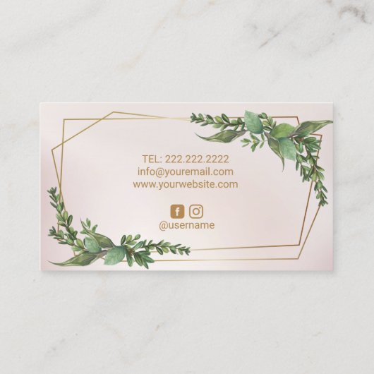 Bäckereigebäck Koch Botanischer Süßkuchen Aquamari Visitenkarte (Rückseite)