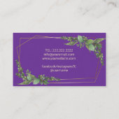 Bäckereigebäck Koch Botanischer Süßkuchen Lila Visitenkarte (Rückseite)