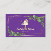Bäckereigebäck Koch Botanischer Süßkuchen Lila Visitenkarte (Vorderseite)