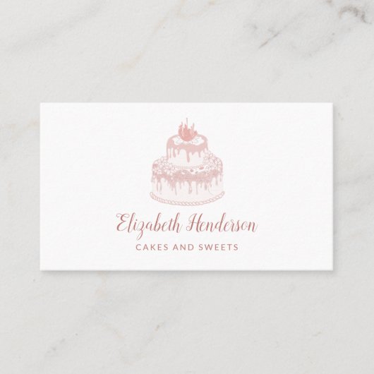 Bäckereigebäck Weißrosen Gold Glitzer Tropfen Kuch Visitenkarte (Vorderseite)