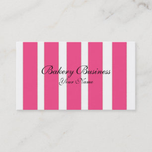 Bäckereigeschäftsrosa stripes kundengerechte visitenkarte