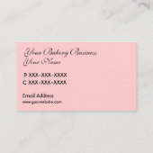 Bäckereigeschäftsrosa stripes kundengerechte visitenkarte (Rückseite)