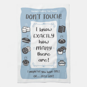 Bäckereihandtuch Nanna, Mama, Vater Geschenk (blau Geschirrtuch