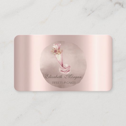 Bäckereileitung Beutel Blume Rose Gold Circle Visitenkarte (Vorderseite)
