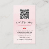 Bäckereimischer Rosé Schwarz Kariert QR-Code Visitenkarte (Rückseite)