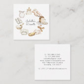 Bäckereimittel Koch Aquarellfarben Backzutaten Quadratische Visitenkarte (Vorne/Hinten)