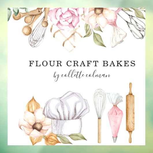 Bäckereimittel Koch Wasserfarben Backwerkzeuge Fensteraufkleber (Blatt 3)