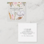 Bäckereimittel Koch Wasserfarben Backwerkzeuge Quadratische Visitenkarte (Vorne/Hinten)