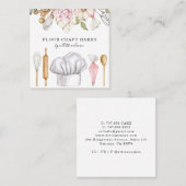 Bäckereimittel Koch Wasserfarben Backwerkzeuge Quadratische Visitenkarte (Vorne/Hinten)