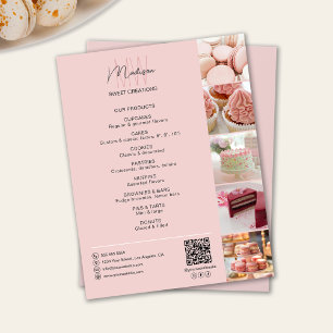 Bäckereiprodukte für Monogramm Foto QR Flyer