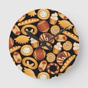 Bäckereiprodukte Runde Wanduhr