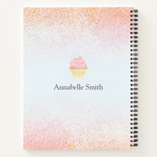 Bäckereirezepte | Rosa Glitzer Storefront | Notizblock (Rückseite)