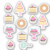 Bäckereispass Donut Cake Cupcake Collection Plane Aufkleber (Vorderseite)