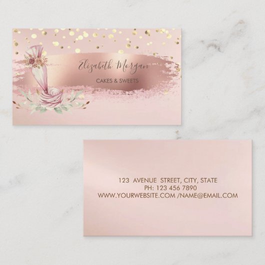 Bäckereiwerkzeug, Goldschmiedehandschuh, Pinselstr Visitenkarte (Vorne/Hinten)