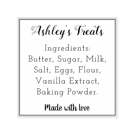 Bäckereizutaten, hausgemachte Backwaren Permastempel (Design)