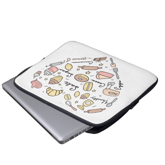 Bäckerherz Gewürzbäckerei Konditorei Koch Laptopschutzhülle (Vorne Knopf)