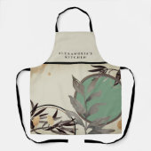 Bäckerküche Ihr Name Minze grüne Wasserfarbe Schürze (Vorderseite)