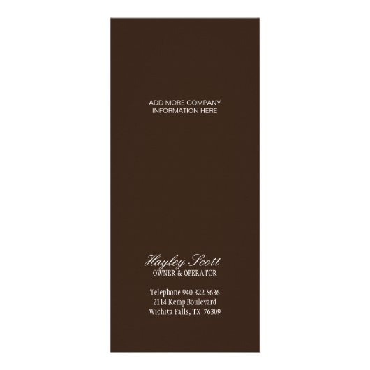 Bäckerpreisliste Werbekarte (Hinten)