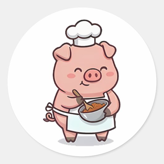 Bäckerschwein Runder Aufkleber (Vorderseite)