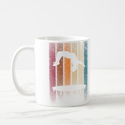 Backflip Trampolin Springen Springer Saltos Retro Kaffeetasse (Links)